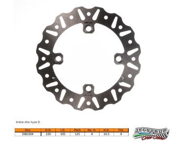 Bremseskive bag Delta Braking Honda 400 XR årg. 96 - 04  